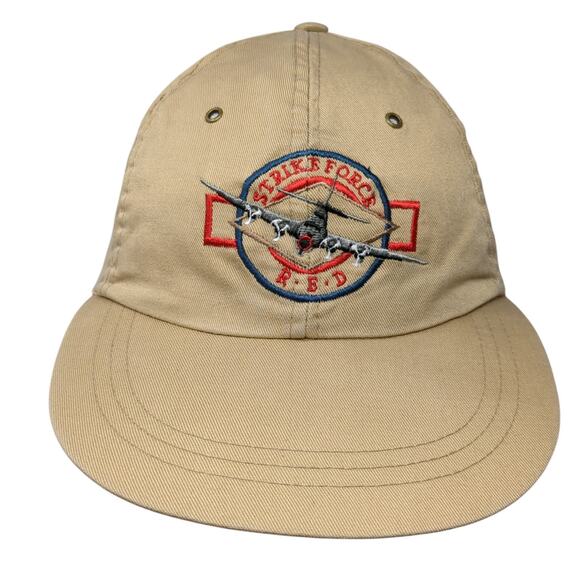Strike Force Red Slideback Baseball Cap Beige One Size 6 Panel Dorfman Pacific - Picture 1 of 9